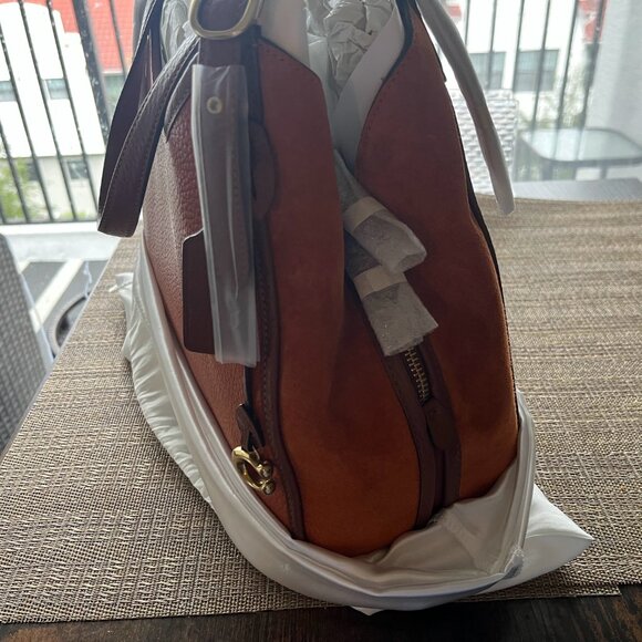 Coach Lori Canyon Leather & Suede Shoulder Bag C5265 - Picture 4 of 7